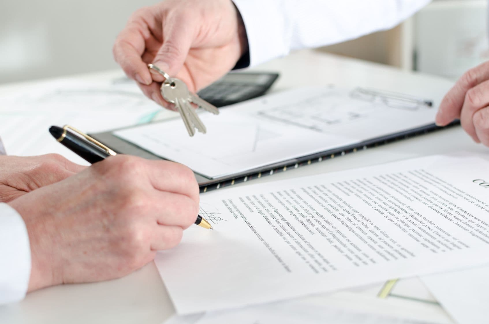 Client signing a real estate contract
