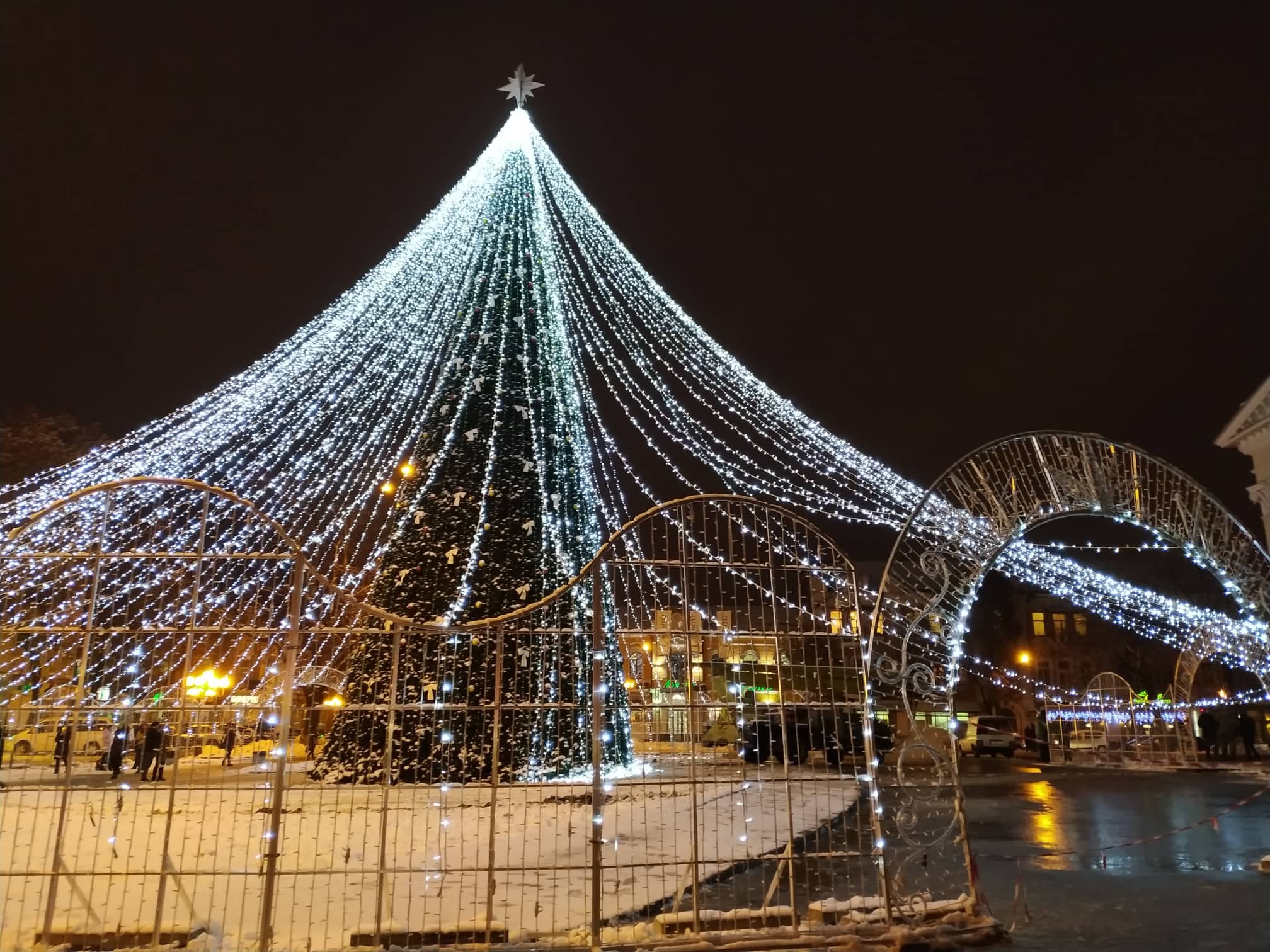 На головній ялинці Полтави запалили вогні (ФОТО)