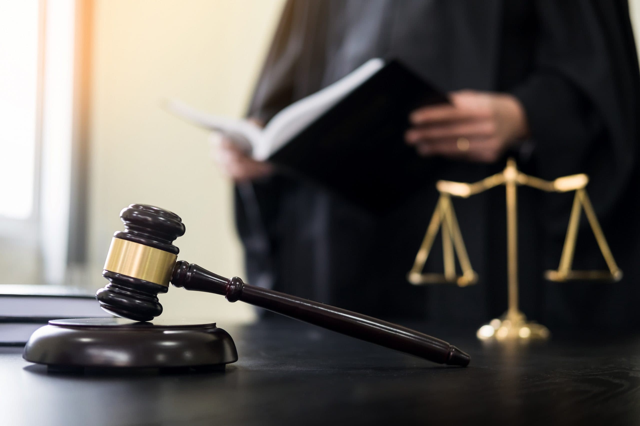 gavel and soundblock of justice law and lawyer working on wooden