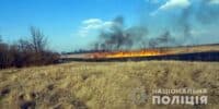 Поліція Полтавщини склала 12 протоколів на паліїв листя й трави за добу