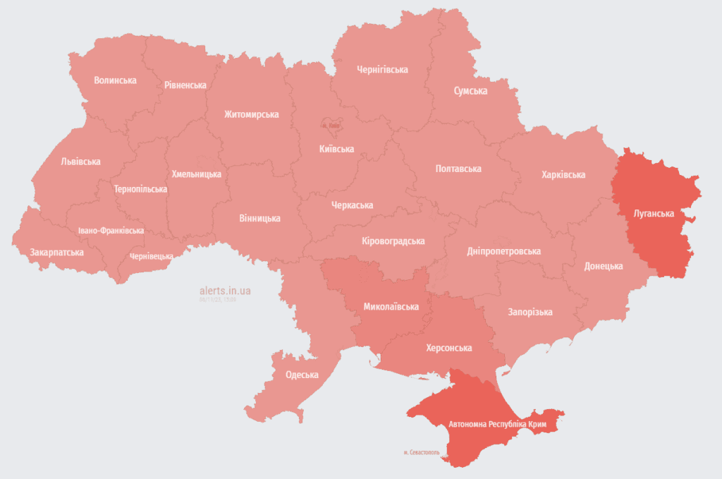 мапа тривог 