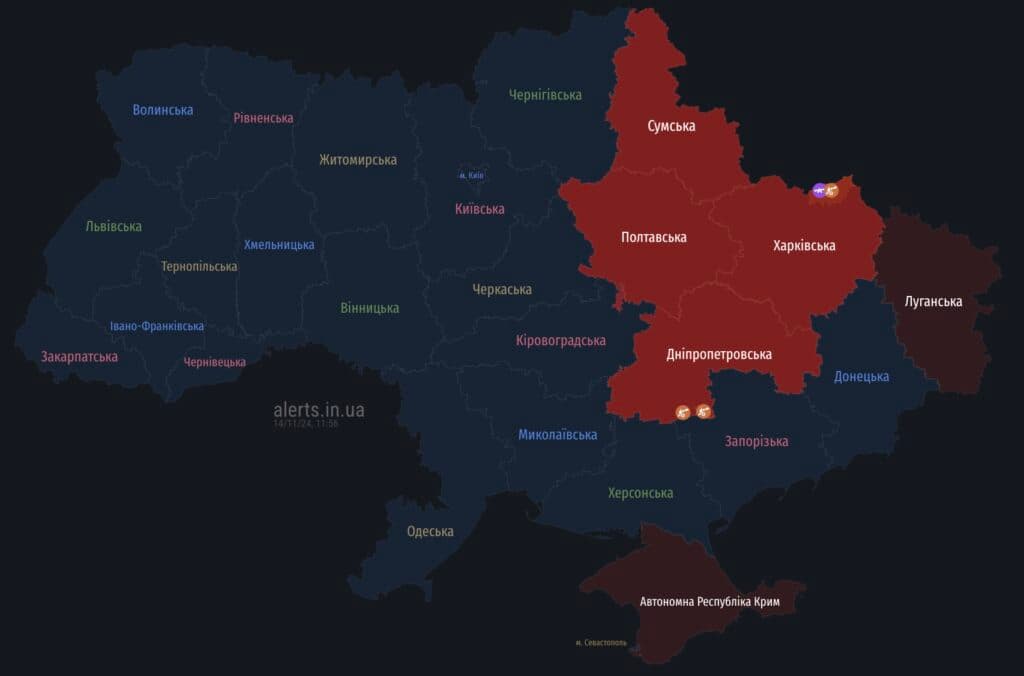Повітряні тривоги 14 листопада: про ситуацію на Полтавщині