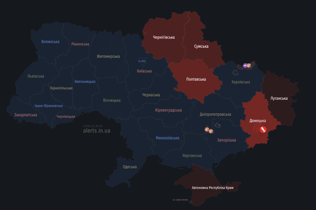 Повітряна тривога на Полтавщині 29 червня: ситуація в області