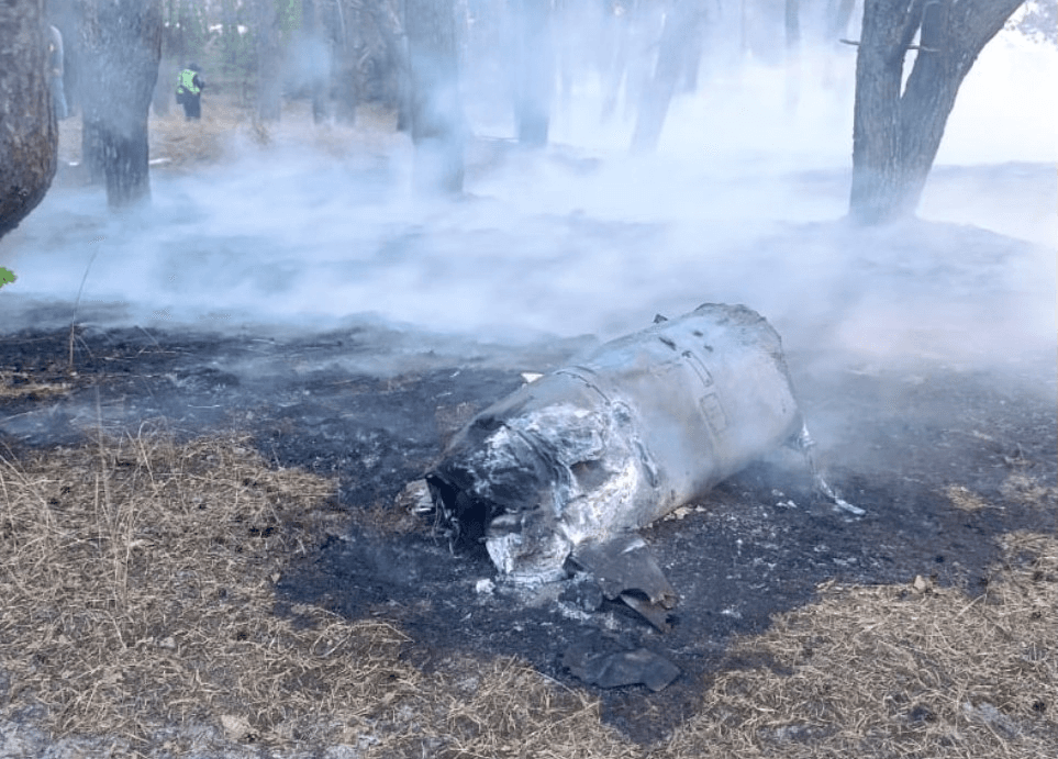 Унаслідок падіння збитої ракети на Полтавщині у лісі спалахнула пожежа