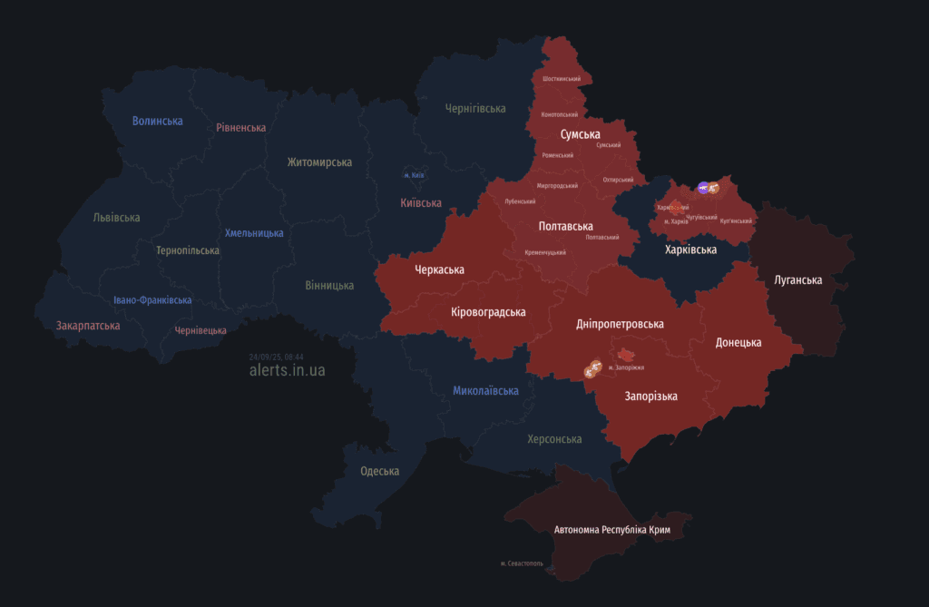 Повітряна тривога на Полтавщині