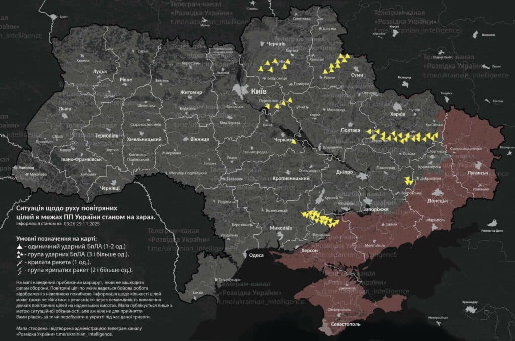 Російські ракети над Полтавщиною: проліт групами