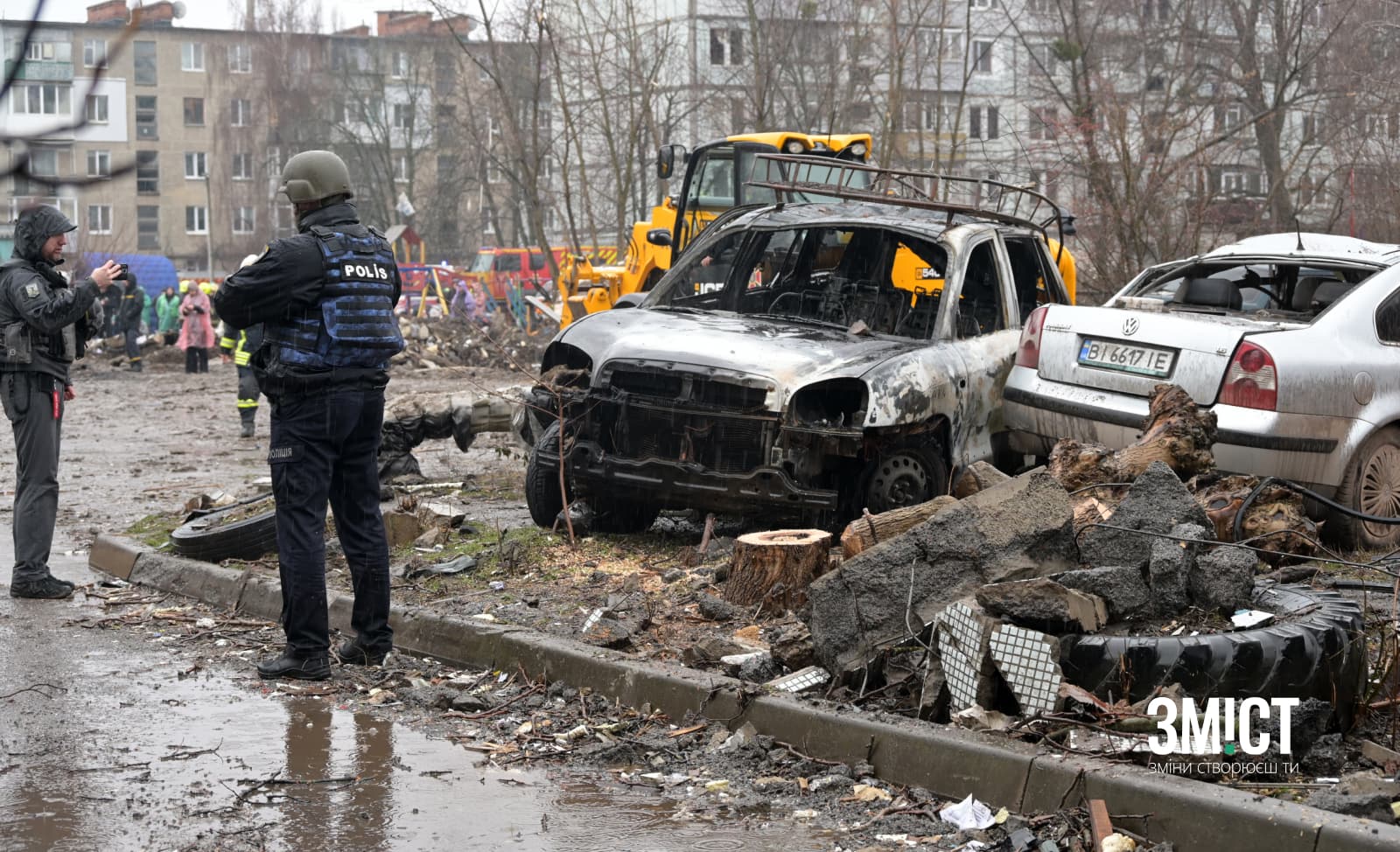 Наслідки обстрілу на вул. Баленка в Полтаві