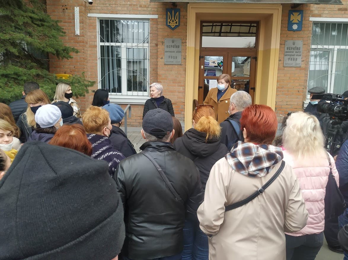 У місті на Полтавщині підприємці вдруге протестували проти локдауну