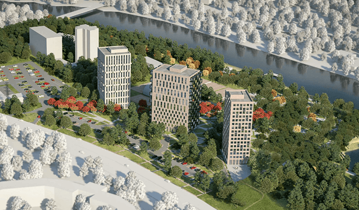 Житловий комплекс Riverside, який будуватимуть поблизу Прирічкового парку, хочуть облаштувати зонами відпочинку