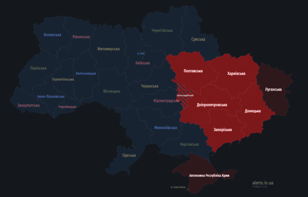 мапа тривог