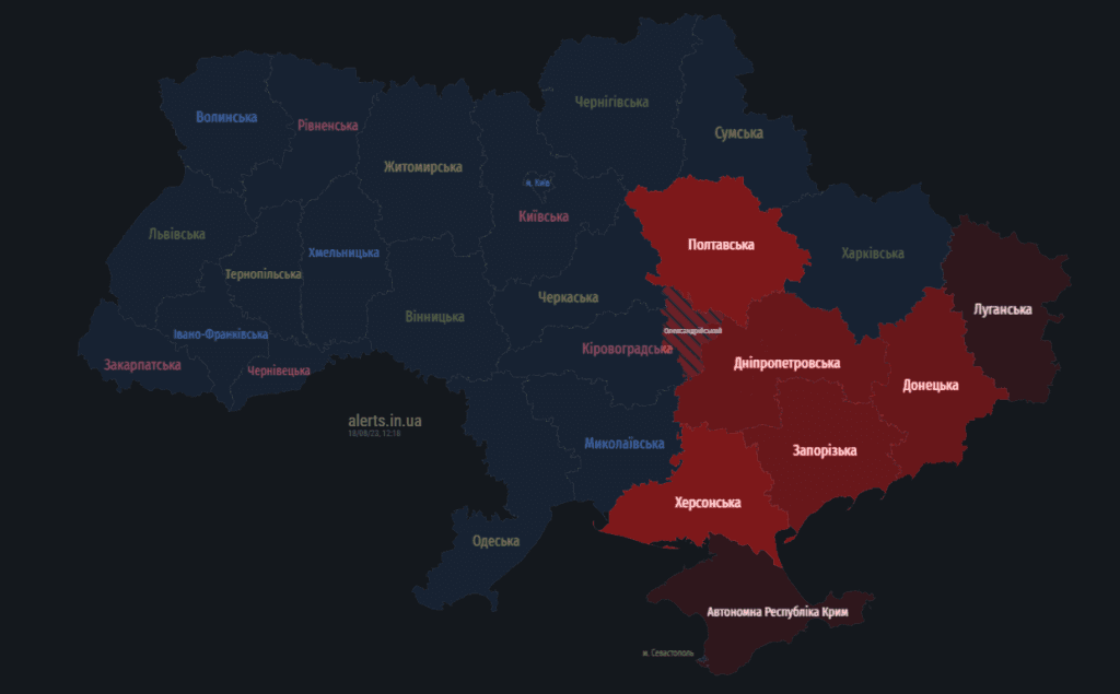 мапа тривог