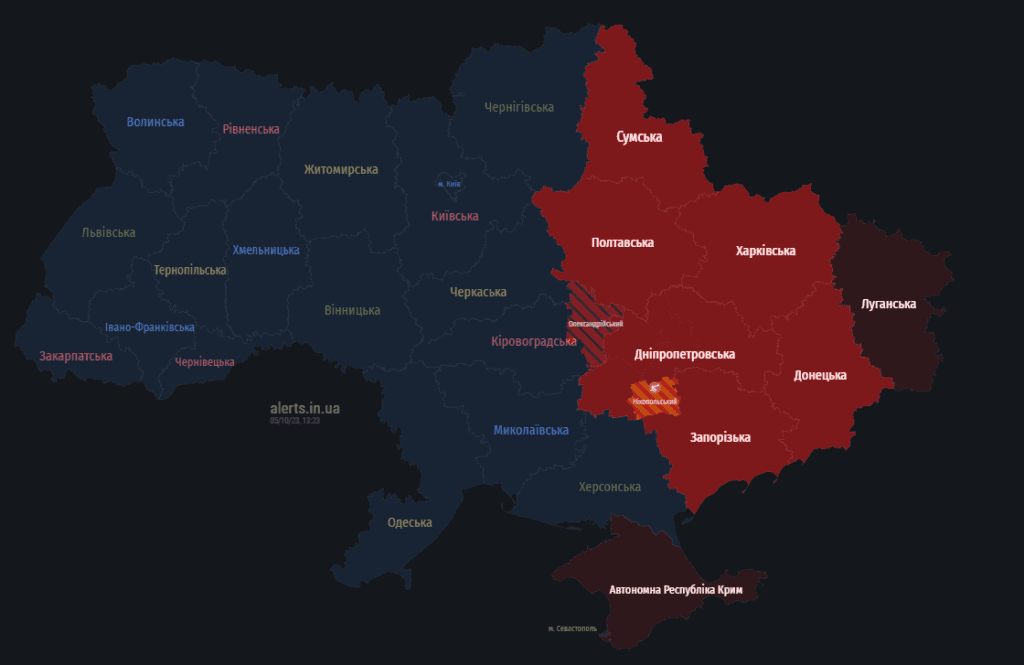 карта тривог