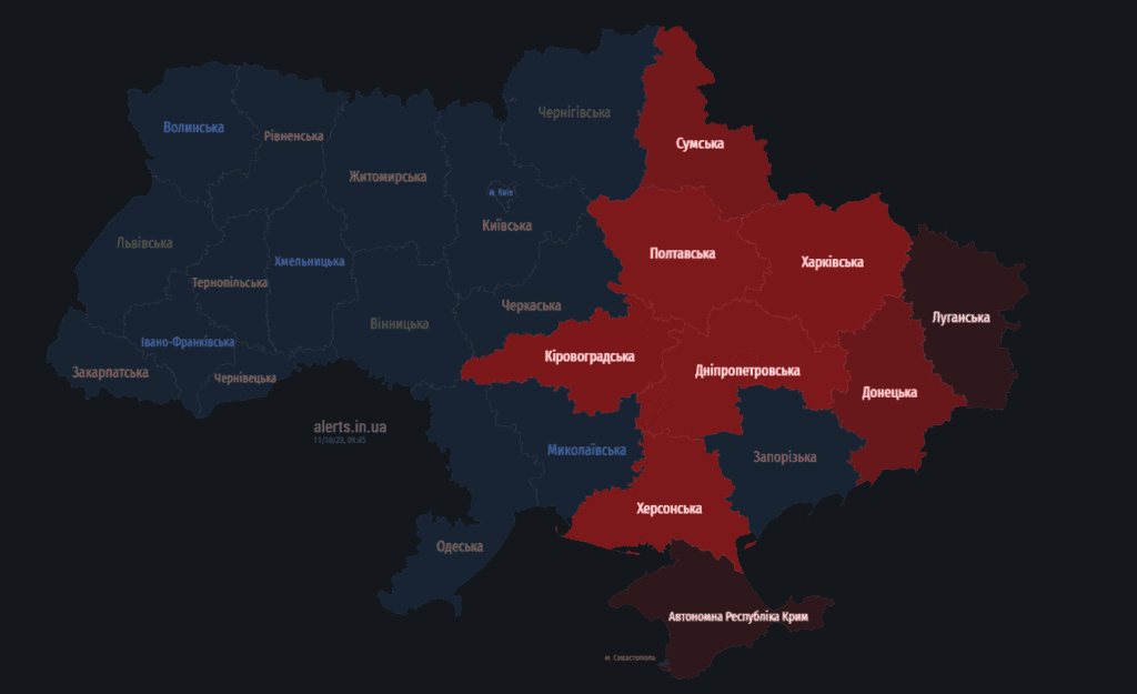 карта тривог