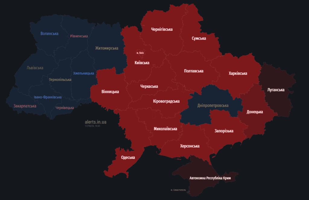 мапа тривог на Полтавщині