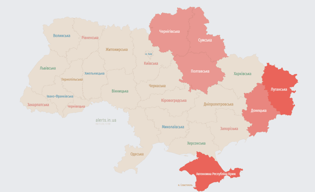 Мапа тривог 8 листопада
