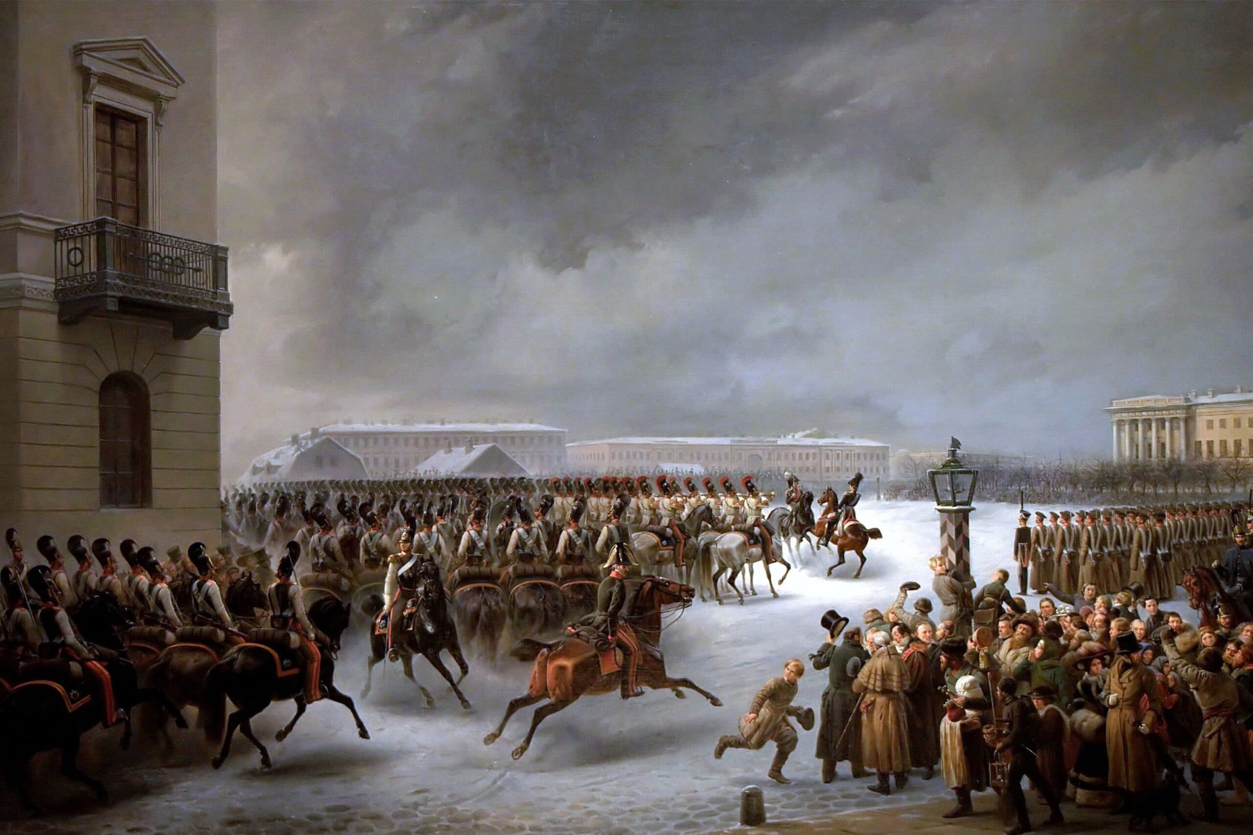 Декабристи на Сенатській площі, картина Георга Вільгельма Тімма 1853 року.