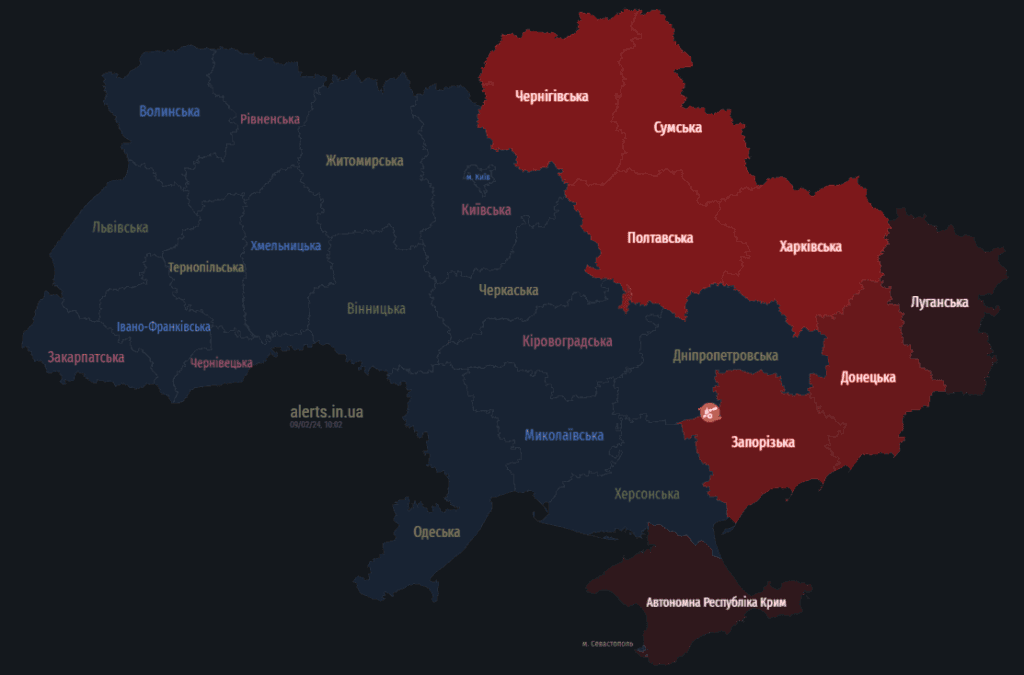 карта тривог