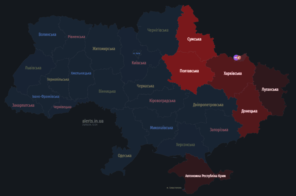 Полтавщина на мапі тривог