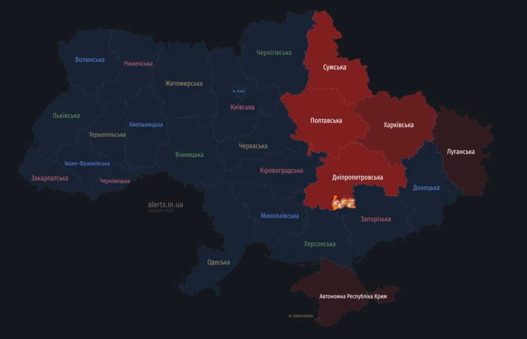 на Полтавщині оголошена повітряна тривога.