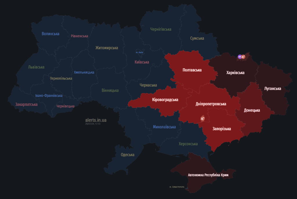 мапа тривог