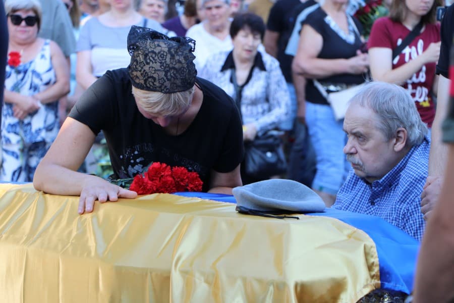 Прощання із загиблими воїнами у Полтаві 19 серпня