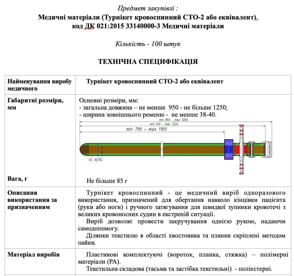 Лікарні Полтавщини купують турнікети