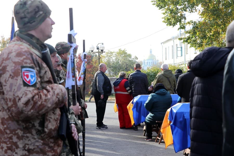 Прощання з воїнами у Полтаві 30 жовтня.