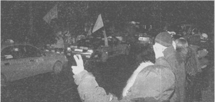23 грудня 2004 року автопотяг Дружба у центральній зоні Полтави