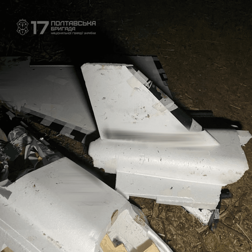 Збитий воїнами полтавської 17-ї бригади НГУ БпЛА на Полтавщині.