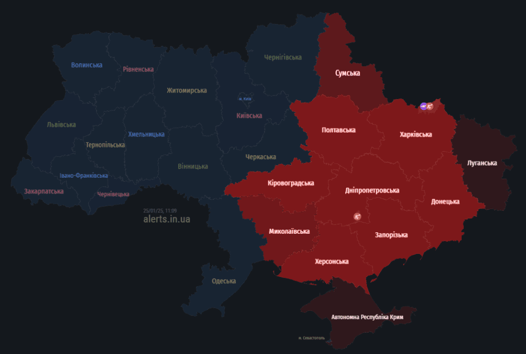 мапа тривог