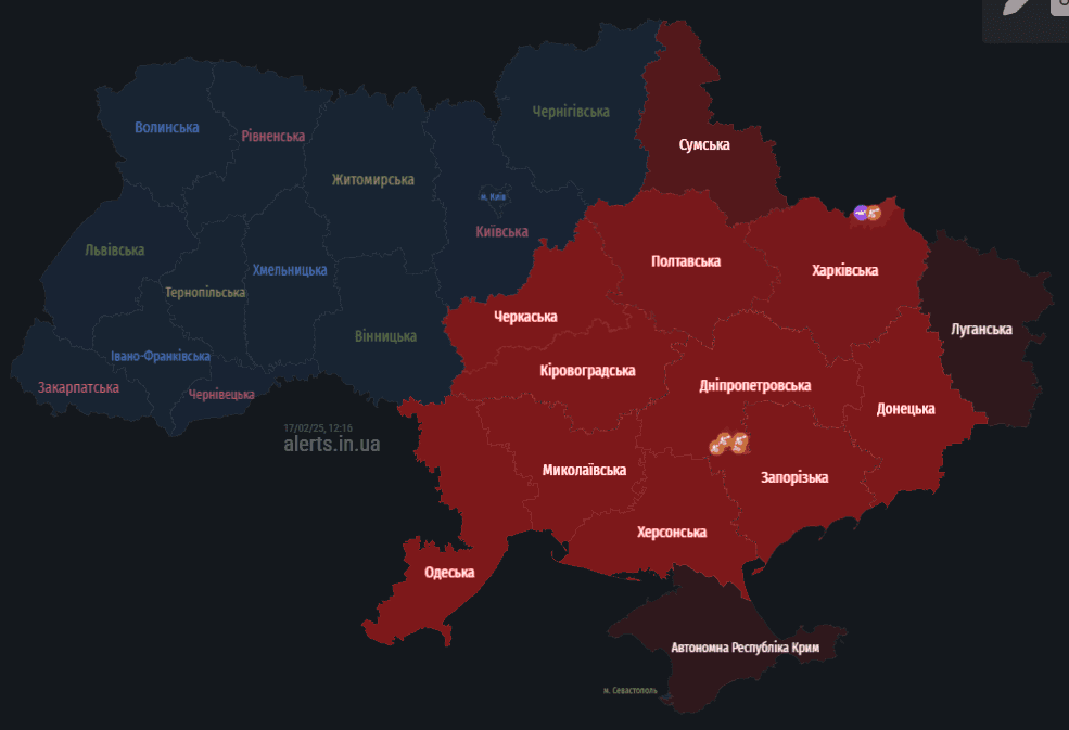 Мапа тривог України