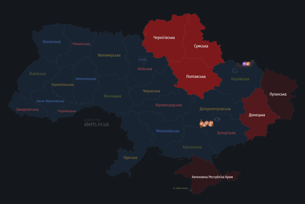 мапа тривог Полтавщини