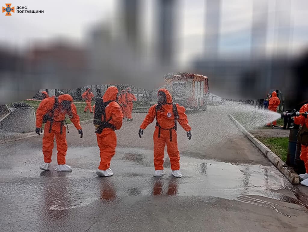 На Полтавщині провели тренування з відпрацювання дій радіаційного, хімічного та біозахисту