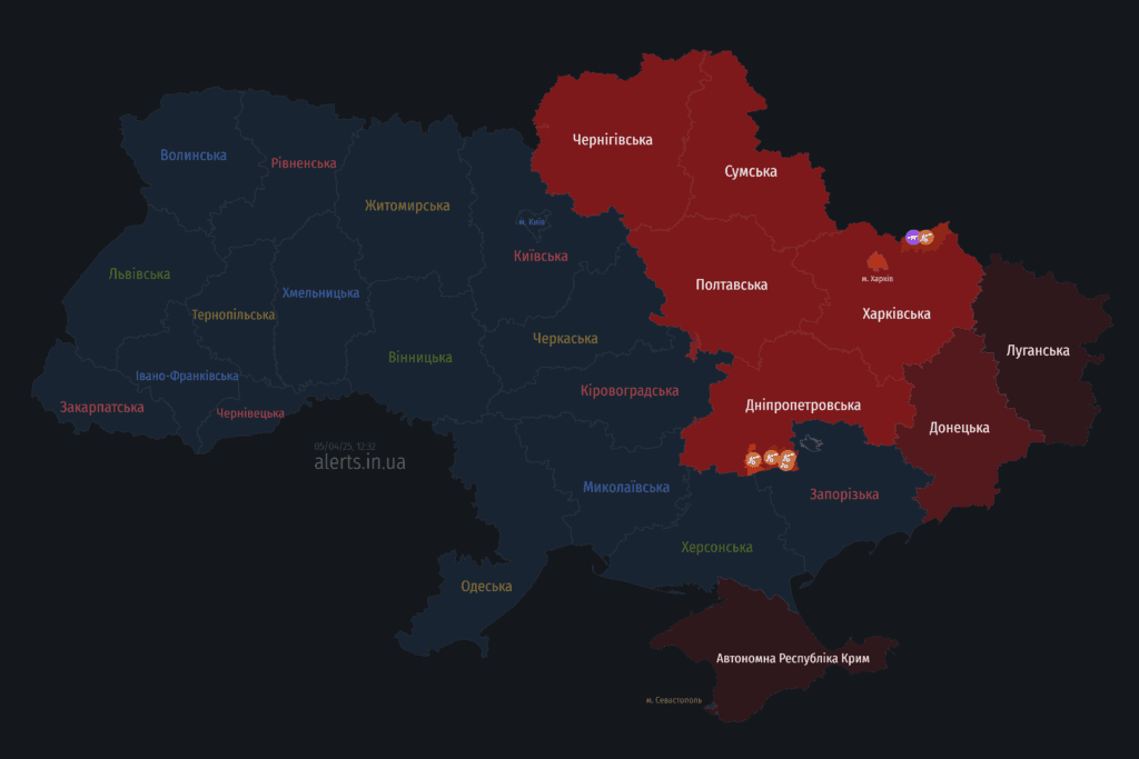мапа тривог