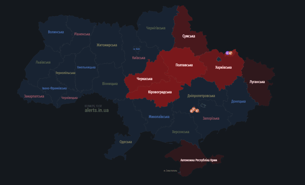 Повітряна тривога на Полтавщині
