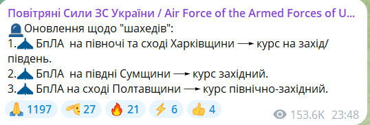 Дрони загрожували Полтавщині
