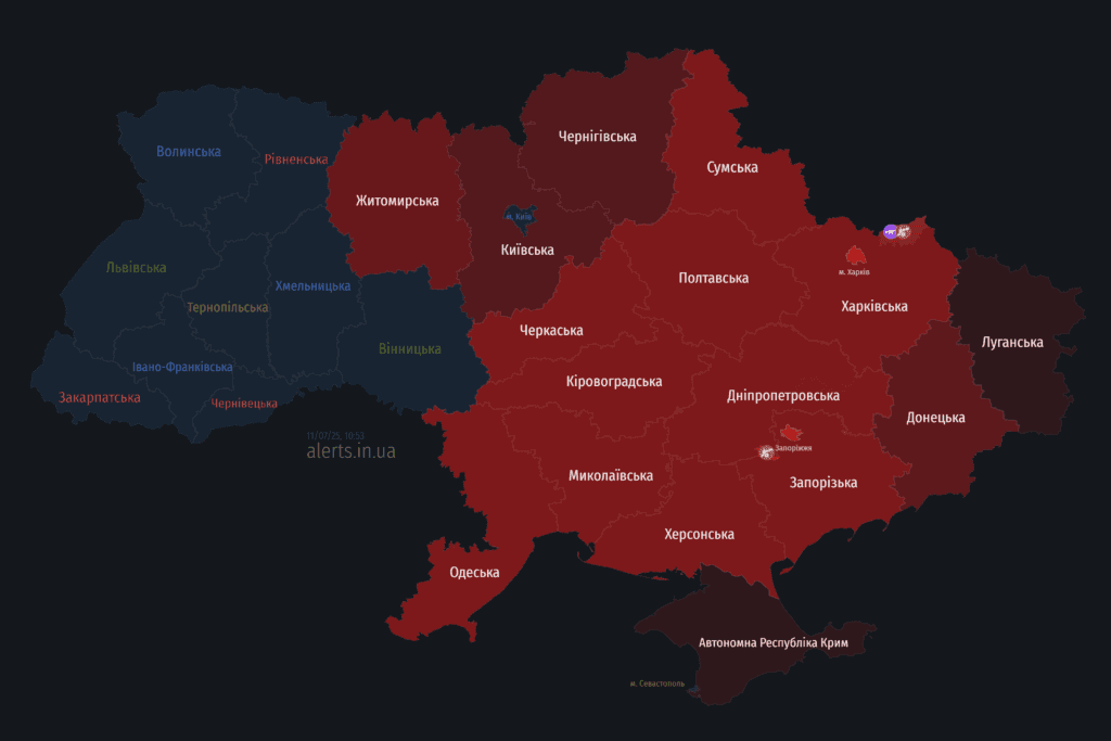 Мапа тривог 11 липня