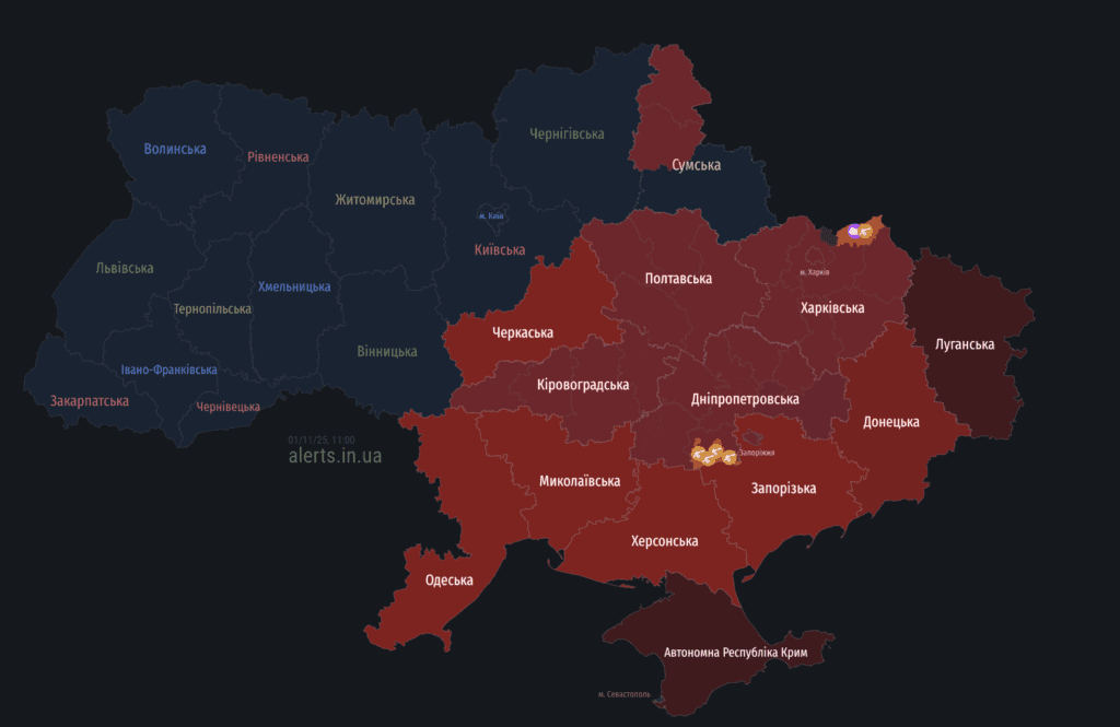 повітряна тривога Перша повітряна тривога листопада на Полтавщині: ситуація під час загроз