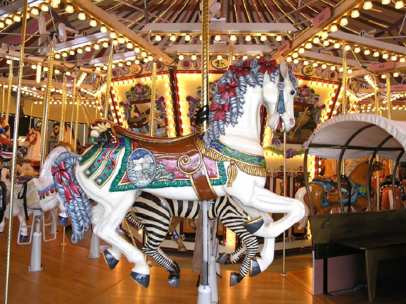 Fancy White Carousel Horse