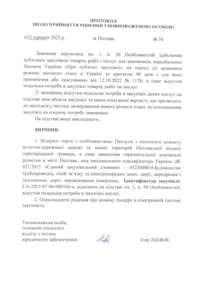 Рішення щодо фірми