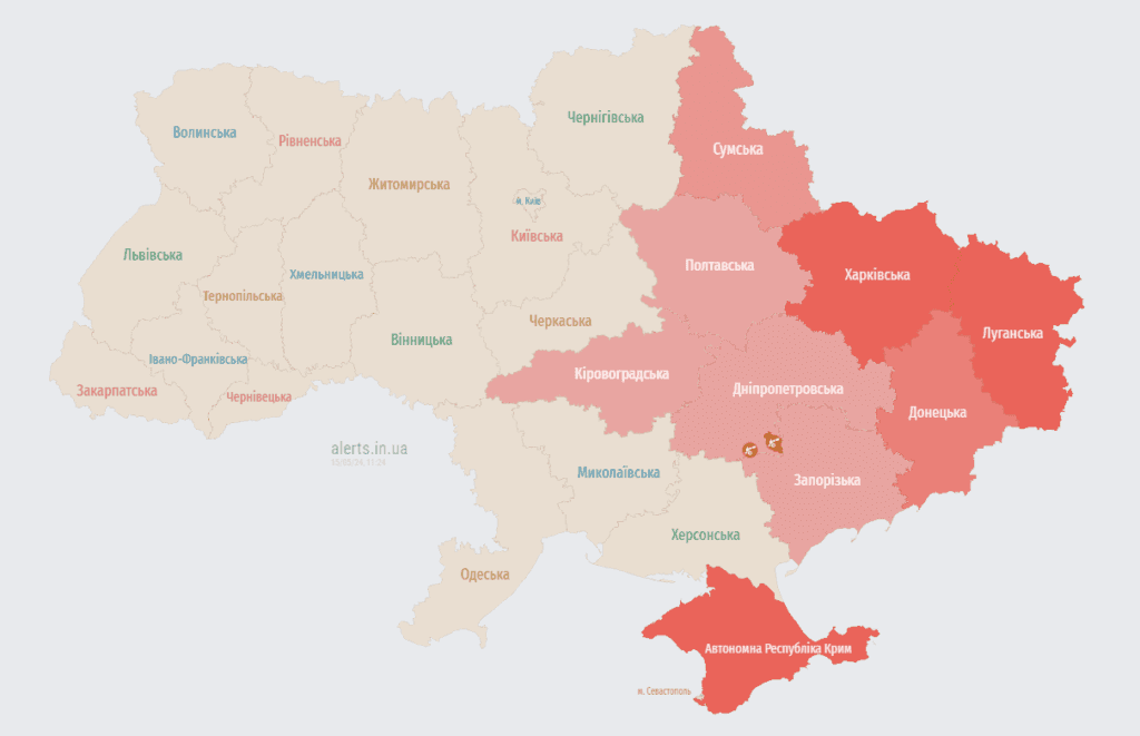 Мапа тривог 15 травня